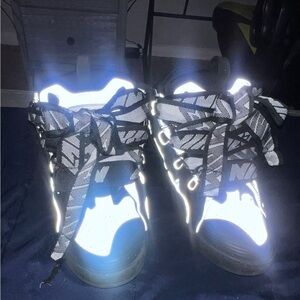 black reflective lanvins